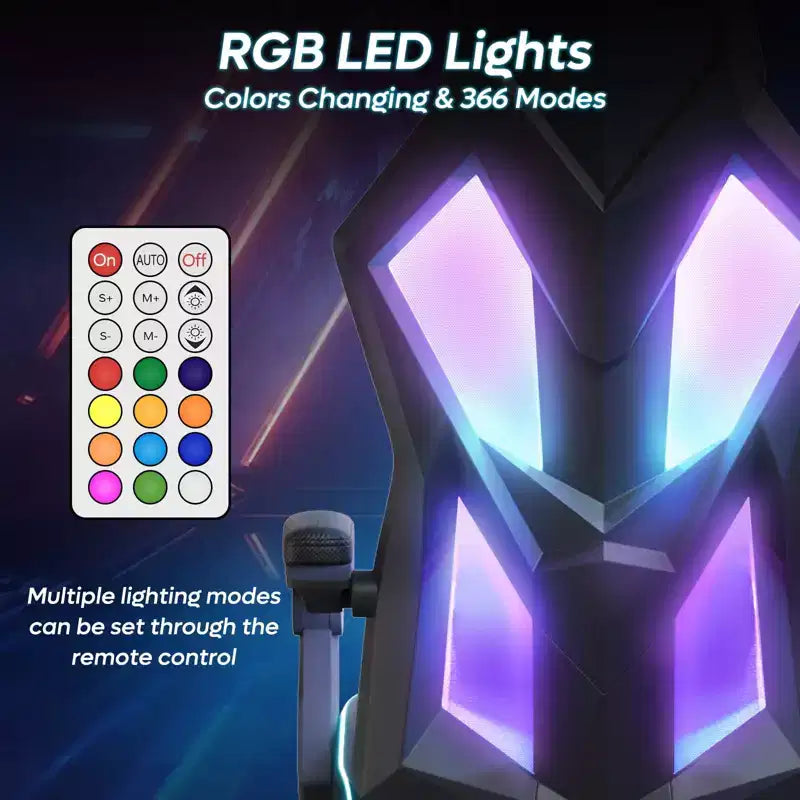 Sedia da gaming Bestier in tessuto traspirante con illuminazione LED RGB e braccioli regolabili