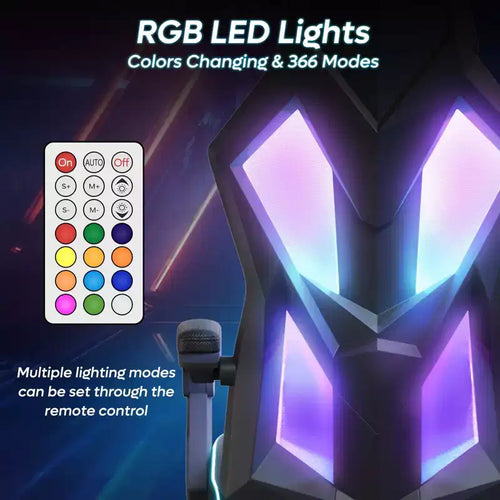 Sedia da gaming Bestier in tessuto traspirante con illuminazione LED RGB e braccioli regolabili