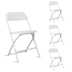 Karl Home|White Plastic Folding Chair (Set of 4)