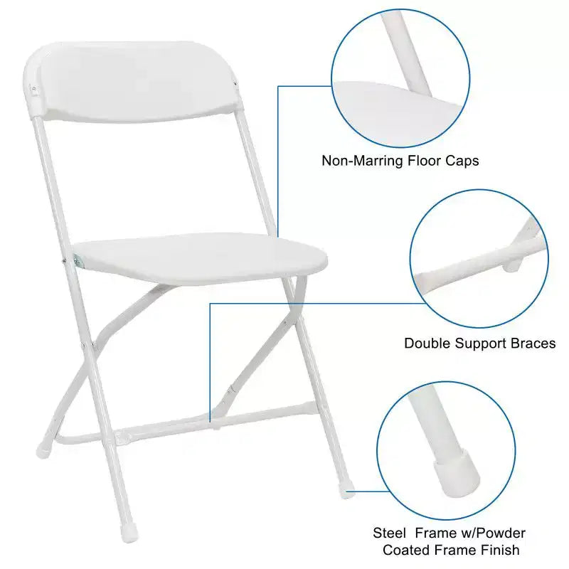 Karl Home|White Plastic Folding Chair (Set of 4)