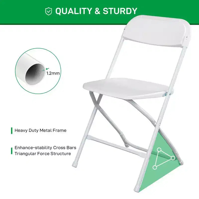 Karl Home|White Plastic Folding Chair (Set of 4)