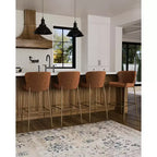 Maven Lane Naomi Metal Bar Stool with Faux Leather 31
