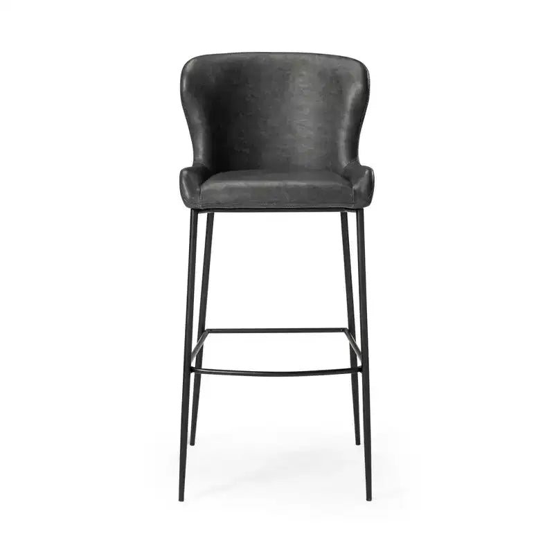 Maven Lane Naomi Metal Bar Stool with Faux Leather 31