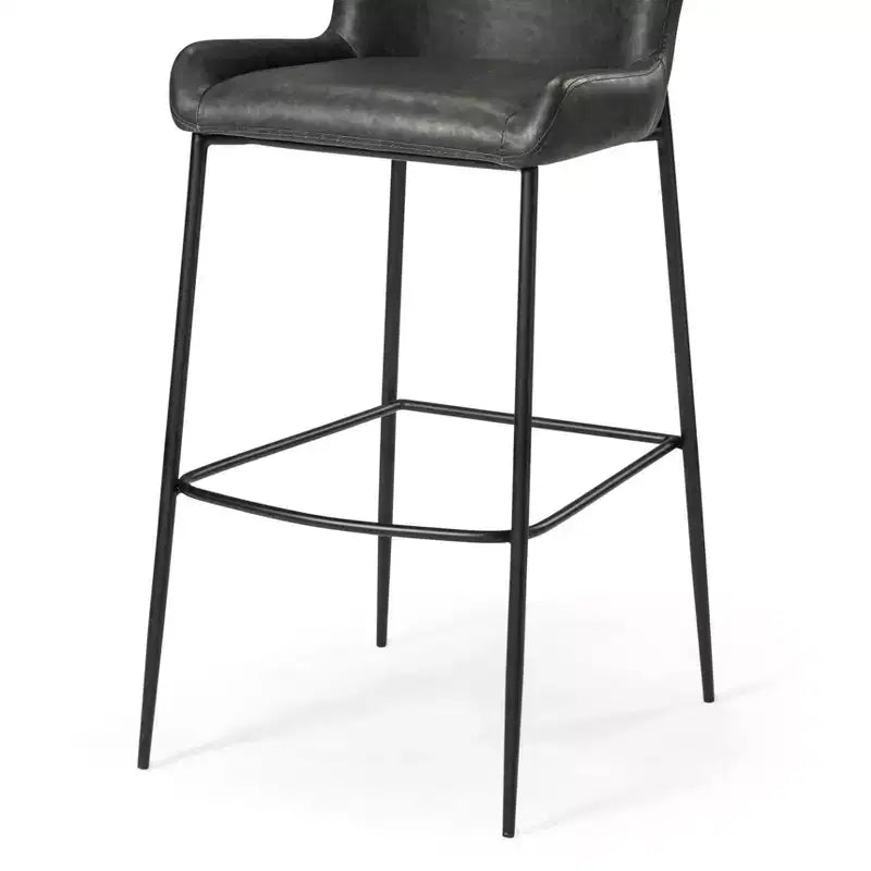 Maven Lane Naomi Metal Bar Stool with Faux Leather 31