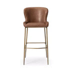 Maven Lane Naomi Metal Bar Stool with Faux Leather 31