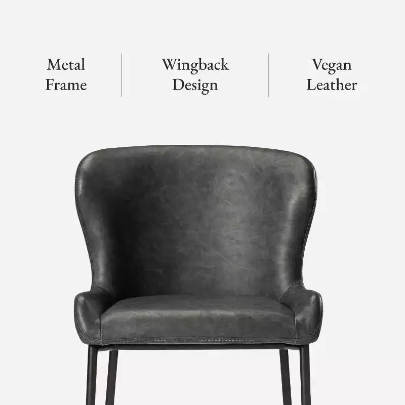 Maven Lane Naomi Metal Bar Stool with Faux Leather 31