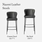 Maven Lane Naomi Metal Bar Stool with Faux Leather 31