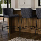 Maven Lane Naomi Metal Bar Stool with Faux Leather 31