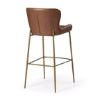 Maven Lane Naomi Metal Bar Stool with Faux Leather 31