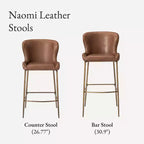 Maven Lane Naomi Metal Bar Stool with Faux Leather 31
