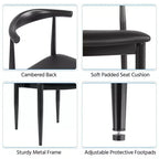 Yaheetech Set of 4 Modern Dining Chairs with Metal Legs, Black