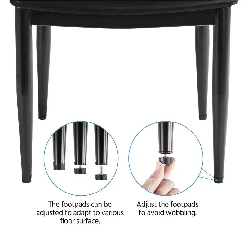 Yaheetech Set of 4 Modern Dining Chairs with Metal Legs, Black