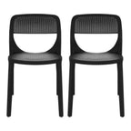 WestinTrends Playa Modern Stackable Plastic Resin Patio Dining Side Chair (Set of 2)
