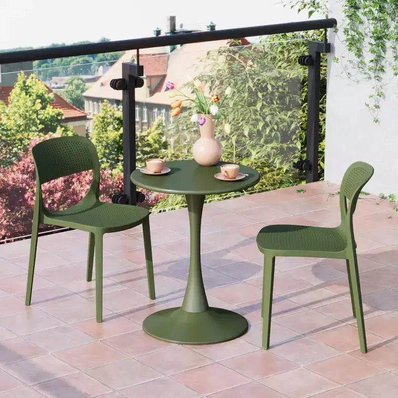 WestinTrends Playa Sedia da pranzo laterale moderna impilabile in resina plastica (set da 2)