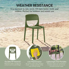 WestinTrends Playa Sedia da pranzo laterale moderna impilabile in resina plastica (set da 2)