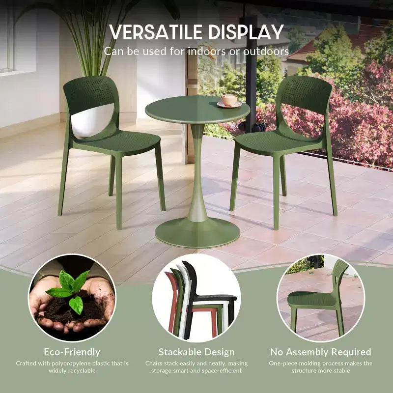 WestinTrends Playa Sedia da pranzo laterale moderna impilabile in resina plastica (set da 2)