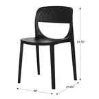 WestinTrends Playa Sedia da pranzo laterale moderna impilabile in resina plastica (set da 2)