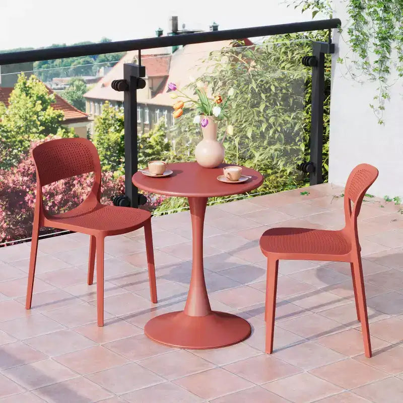 WestinTrends Playa Sedia da pranzo laterale moderna impilabile in resina plastica (set da 2)