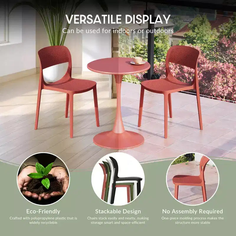 WestinTrends Playa Sedia da pranzo laterale moderna impilabile in resina plastica (set da 2)