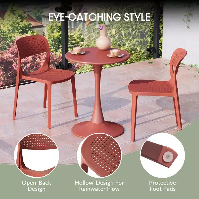 WestinTrends Playa Sedia da pranzo laterale moderna impilabile in resina plastica (set da 2)