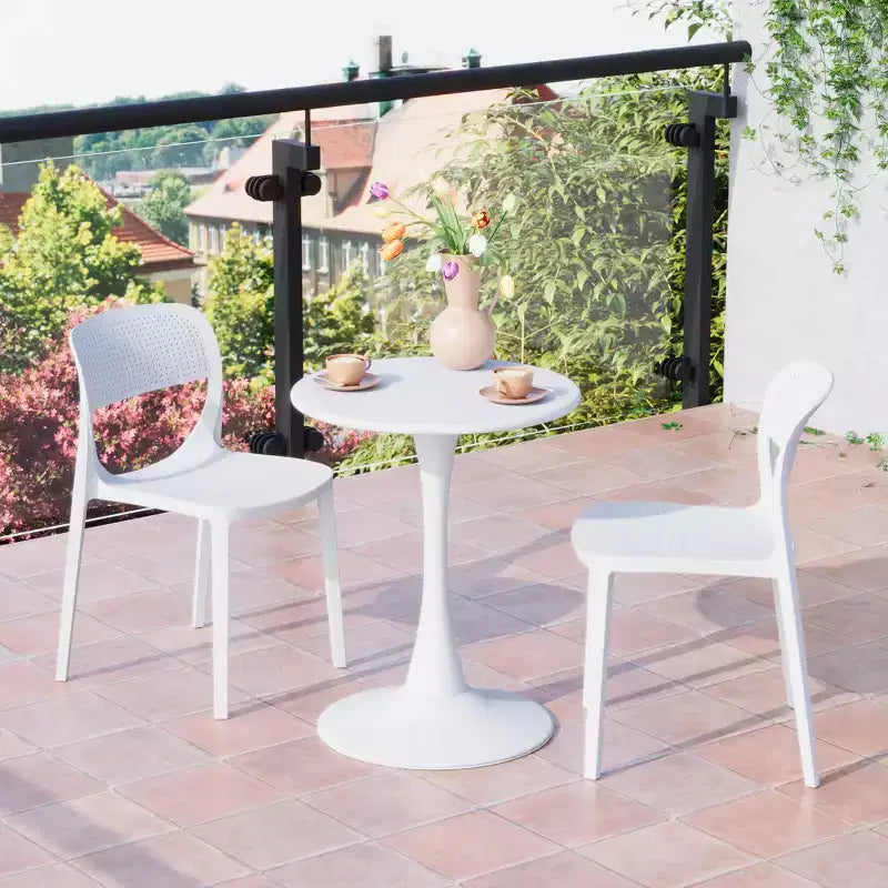 WestinTrends Playa Sedia da pranzo laterale moderna impilabile in resina plastica (set da 2)