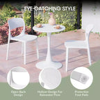 WestinTrends Playa Sedia da pranzo laterale moderna impilabile in resina plastica (set da 2)