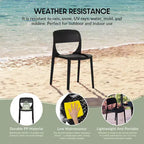 WestinTrends Playa Sedia da pranzo laterale moderna impilabile in resina plastica (set da 2)
