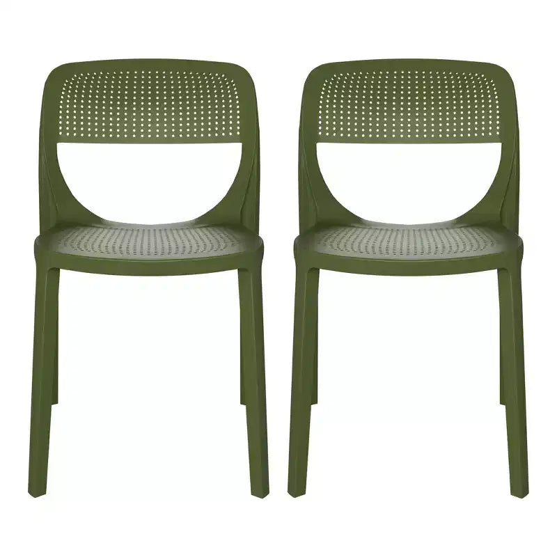 WestinTrends Playa Sedia da pranzo laterale moderna impilabile in resina plastica (set da 2)
