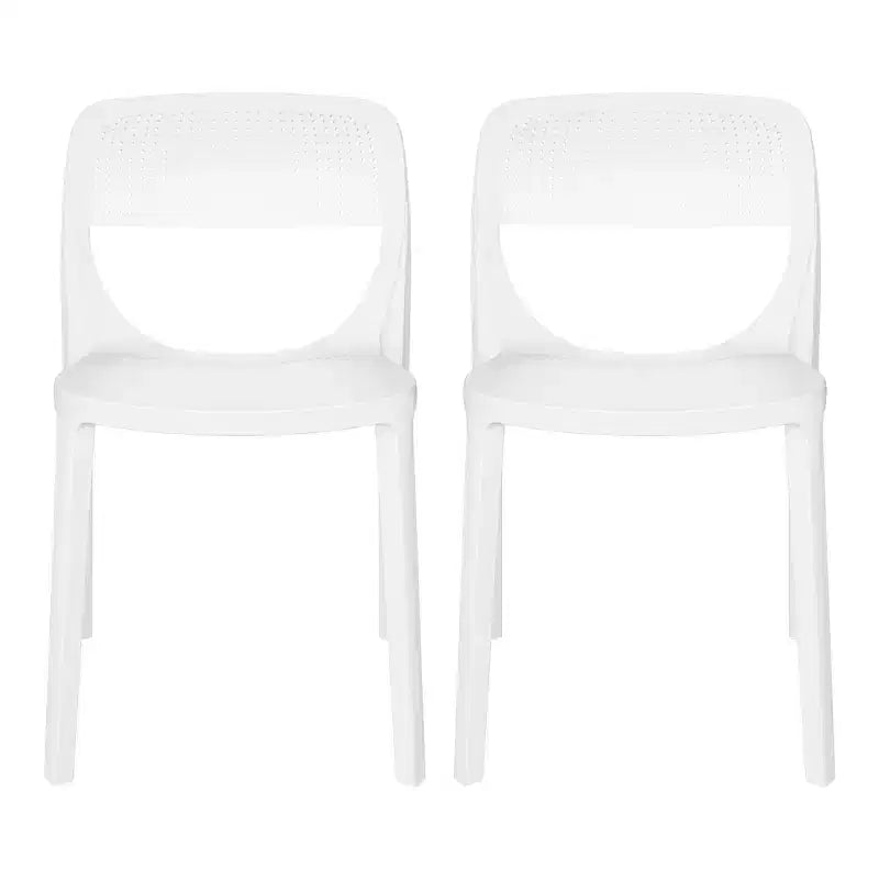 WestinTrends Playa Sedia da pranzo laterale moderna impilabile in resina plastica (set da 2)