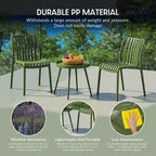 WestinTrends Playa Set Mobili da Balcone Bistro da Esterno a 3 Pezzi con Sedie Impilabili