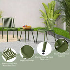 WestinTrends Playa Set Mobili da Balcone Bistro da Esterno a 3 Pezzi con Sedie Impilabili