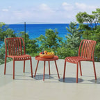 WestinTrends Playa Set Mobili da Balcone Bistro da Esterno a 3 Pezzi con Sedie Impilabili
