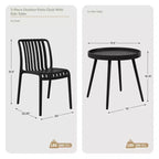 WestinTrends Playa Set Mobili da Balcone Bistro da Esterno a 3 Pezzi con Sedie Impilabili