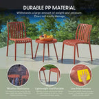WestinTrends Playa Set Mobili da Balcone Bistro da Esterno a 3 Pezzi con Sedie Impilabili