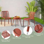 WestinTrends Playa Set Mobili da Balcone Bistro da Esterno a 3 Pezzi con Sedie Impilabili