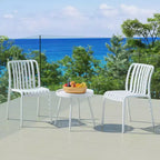 WestinTrends Playa Set Mobili da Balcone Bistro da Esterno a 3 Pezzi con Sedie Impilabili