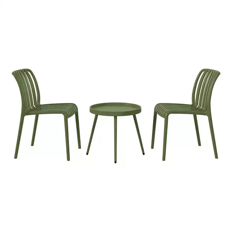 WestinTrends Playa Set Mobili da Balcone Bistro da Esterno a 3 Pezzi con Sedie Impilabili
