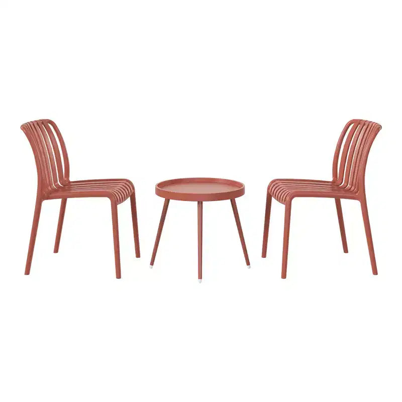 WestinTrends Playa Set Mobili da Balcone Bistro da Esterno a 3 Pezzi con Sedie Impilabili