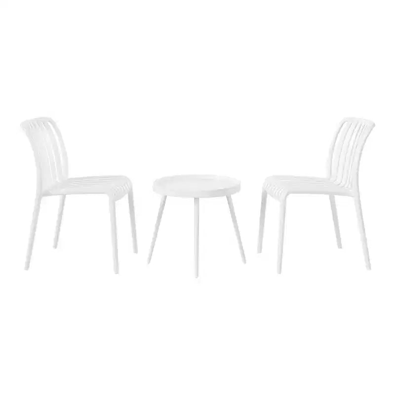 WestinTrends Playa Set Mobili da Balcone Bistro da Esterno a 3 Pezzi con Sedie Impilabili