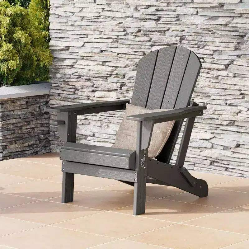WestinTrends Nantucket Outdoor Patio HDPE Resin Adirondack Chair With Cup Holder and Phone Holder