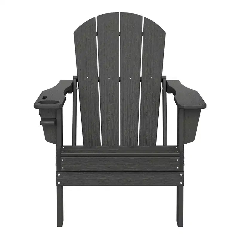 WestinTrends Nantucket Outdoor Patio HDPE Resin Adirondack Chair With Cup Holder and Phone Holder
