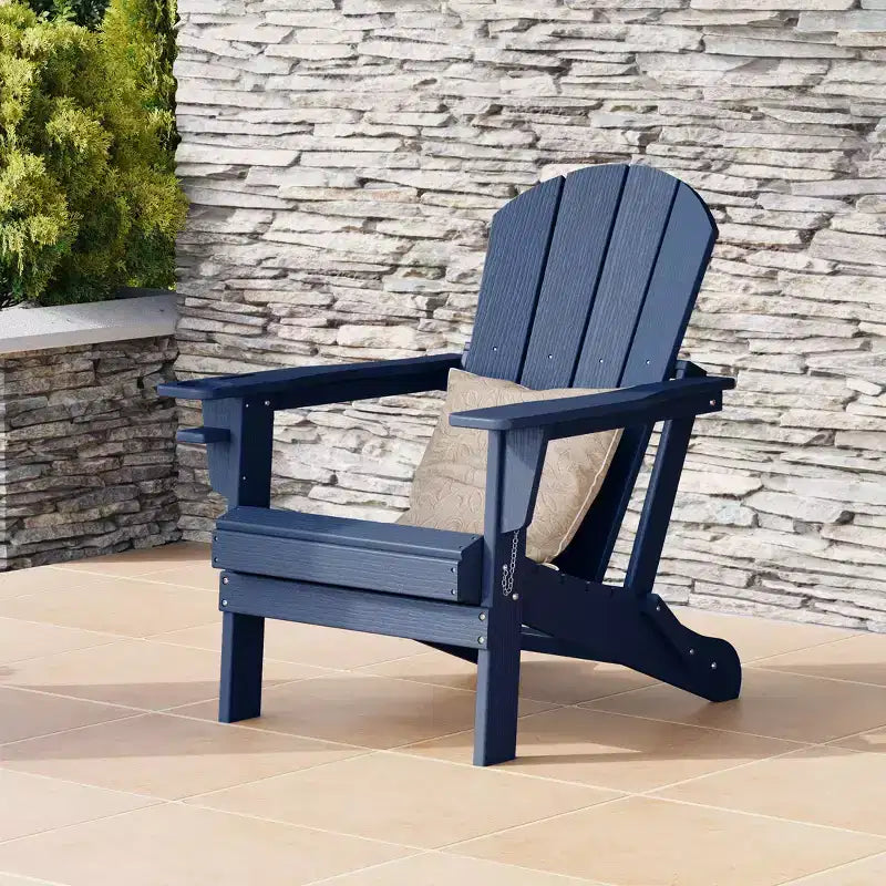 WestinTrends Nantucket Outdoor Patio HDPE Resin Adirondack Chair With Cup Holder and Phone Holder