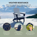WestinTrends Nantucket Outdoor Patio HDPE Resin Adirondack Chair With Cup Holder and Phone Holder
