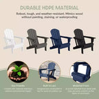 WestinTrends Nantucket Outdoor Patio HDPE Resin Adirondack Chair With Cup Holder and Phone Holder