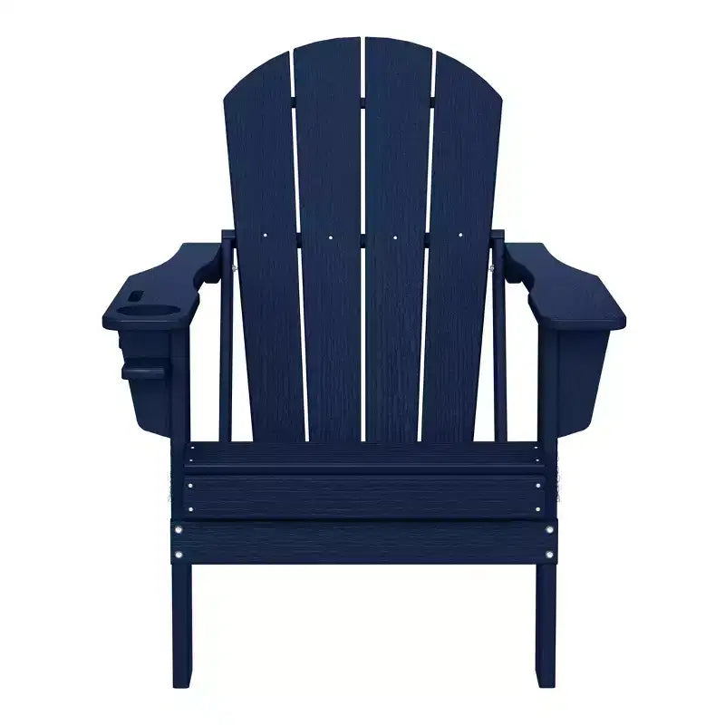 WestinTrends Nantucket Outdoor Patio HDPE Resin Adirondack Chair With Cup Holder and Phone Holder