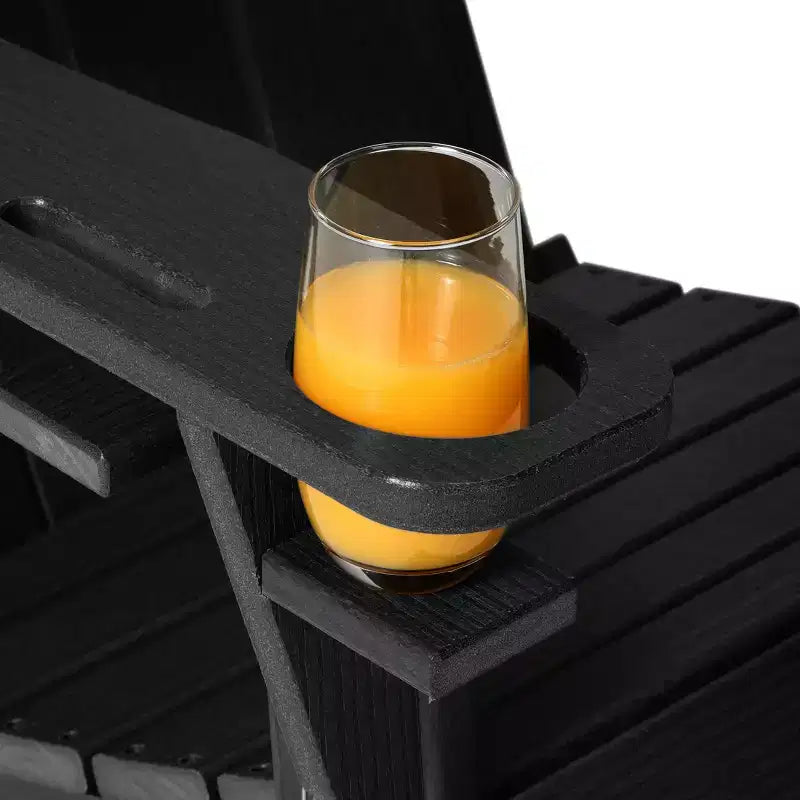 WestinTrends Nantucket Outdoor Patio HDPE Resin Folding Adirondack Chairs With Cup Holder and Phone Holder (Set of Four)