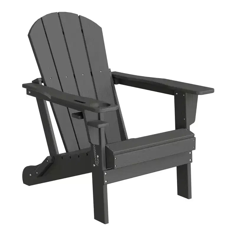 WestinTrends Nantucket Outdoor Patio HDPE Resin Folding Adirondack Chairs With Cup Holder and Phone Holder (Set of Four)