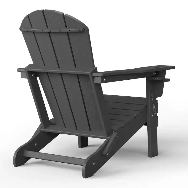 WestinTrends Nantucket Outdoor Patio HDPE Resin Folding Adirondack Chairs With Cup Holder and Phone Holder (Set of Four)