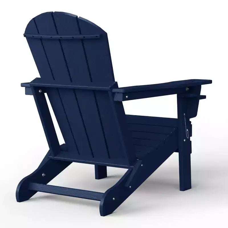WestinTrends Nantucket Outdoor Patio HDPE Resin Folding Adirondack Chairs With Cup Holder and Phone Holder (Set of Four)