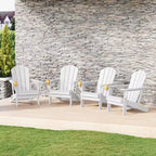 WestinTrends Nantucket Outdoor Patio HDPE Resin Folding Adirondack Chairs With Cup Holder and Phone Holder (Set of Four)